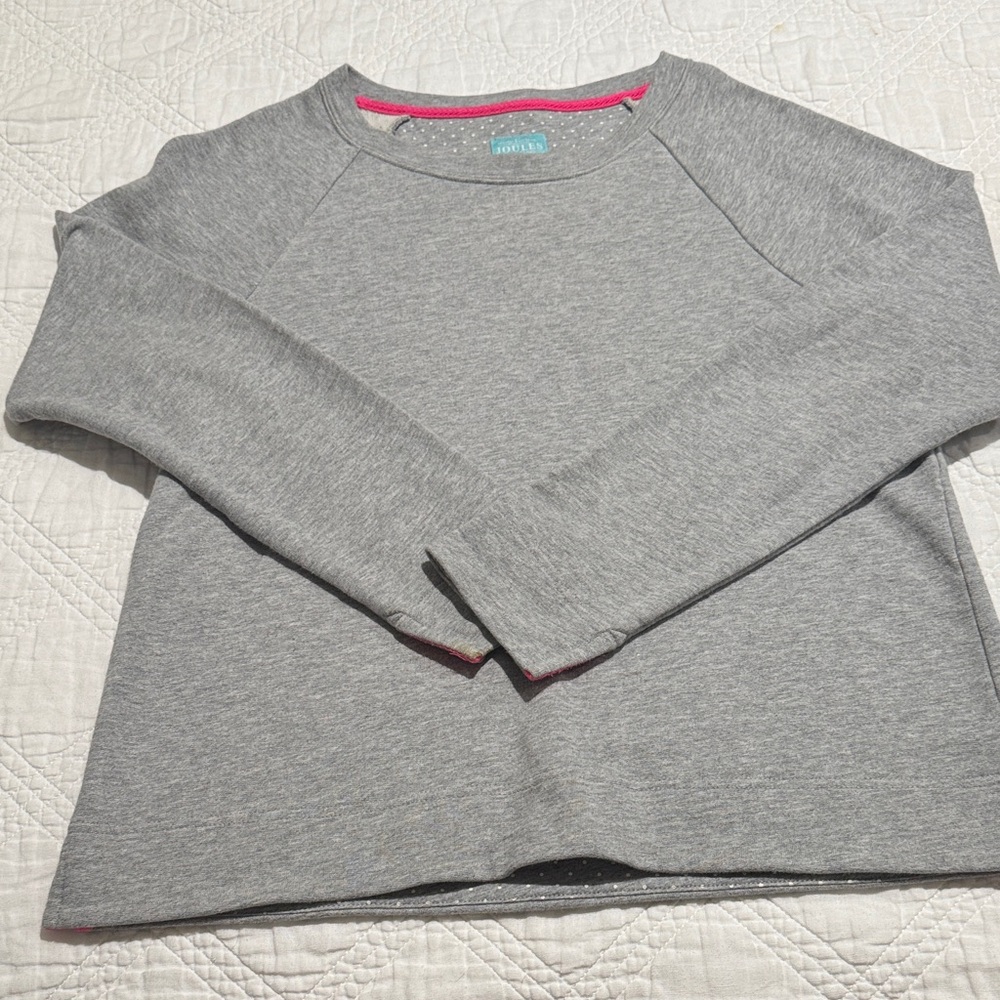 Joules Gray Sweatshirt with Pink Trim
